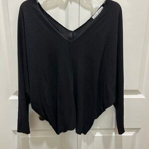 Six/Fifty Sweater Black V-Neck Women's Top Small
